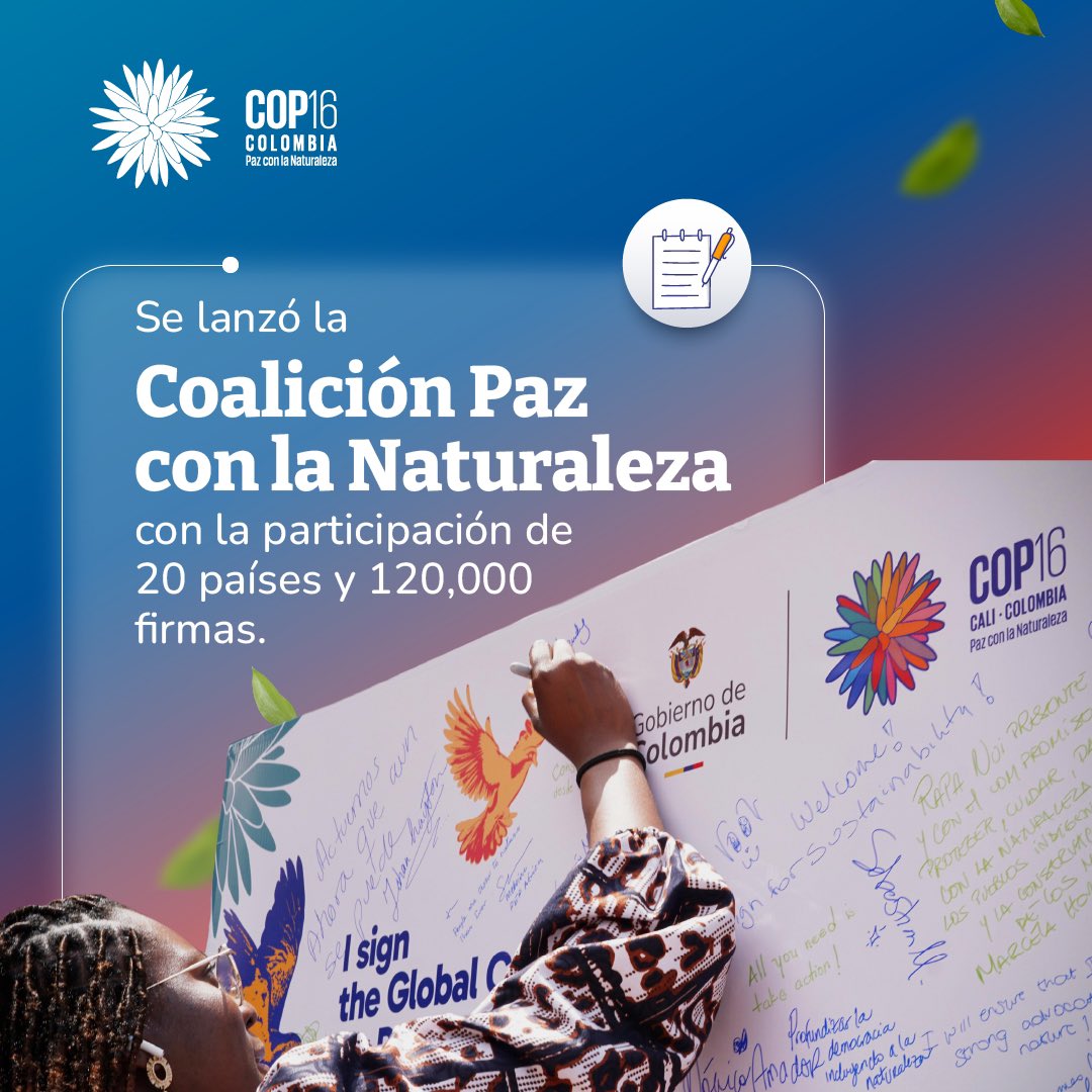 La Coalición #PazConLaNaturaleza es el grito global de quienes creen en un futuro sostenible. Con 20 países y más de 120,000 firmas, este movimiento une voces y esfuerzos para cuidar nuestros ecosistemas.

Haz parte de este acuerdo: shorturl.at/g2pZc