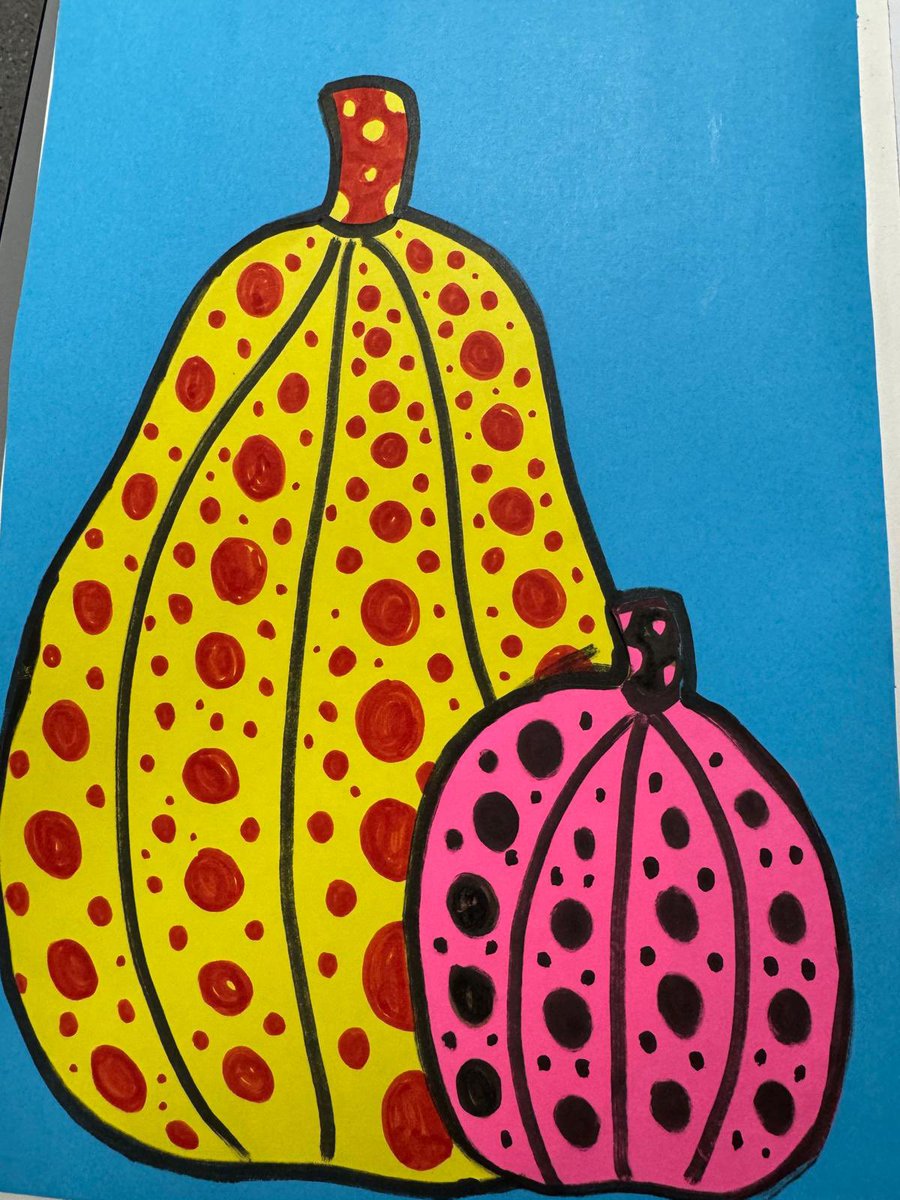 Jess_LBK's tweet image. It’s that time of year again for art scholars in year 7 @BrookMeadAcad #yayoiKusama #workhard