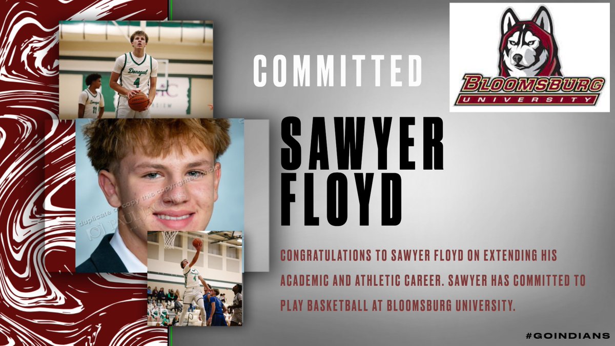 Congratulations to SR Sawyer Floyd on his commitment to continue his academic and athletic career at Bloomsburg University! Sawyer will be majoring in Sports Management while continuing his passion for Basketball. We are so proud of his accomplishments and wish him the best!