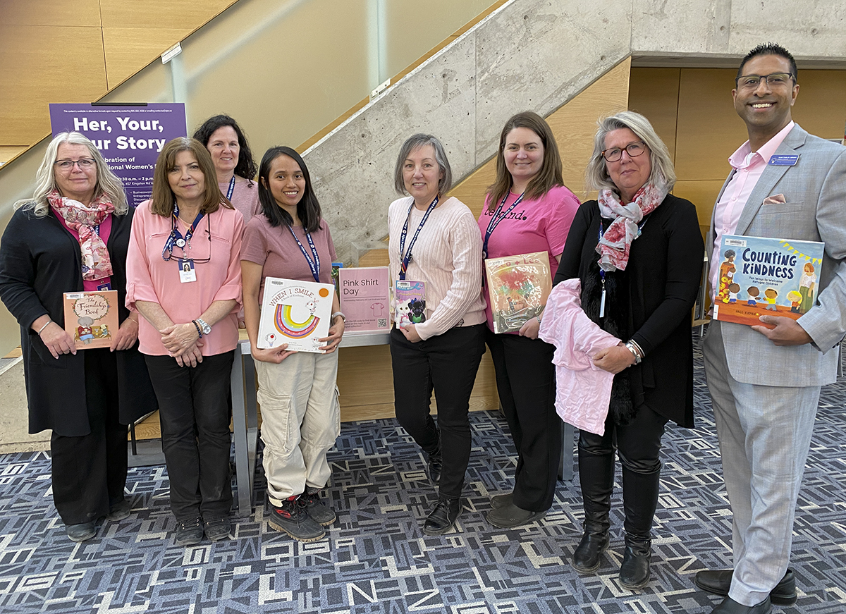 Today is #PinkShirtDay! 💖 Library staff are wearing pink to promote kindness and raise awareness for the anti-bullying movement in schools, workplaces, and at home.

Learn more about Pink Shirt Day at pinkshirtday.ca