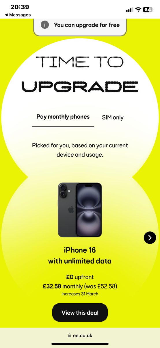 markpate83's tweet photo. @EE yes definitely an upgrade option https://t.co/6B1gdHKwPK