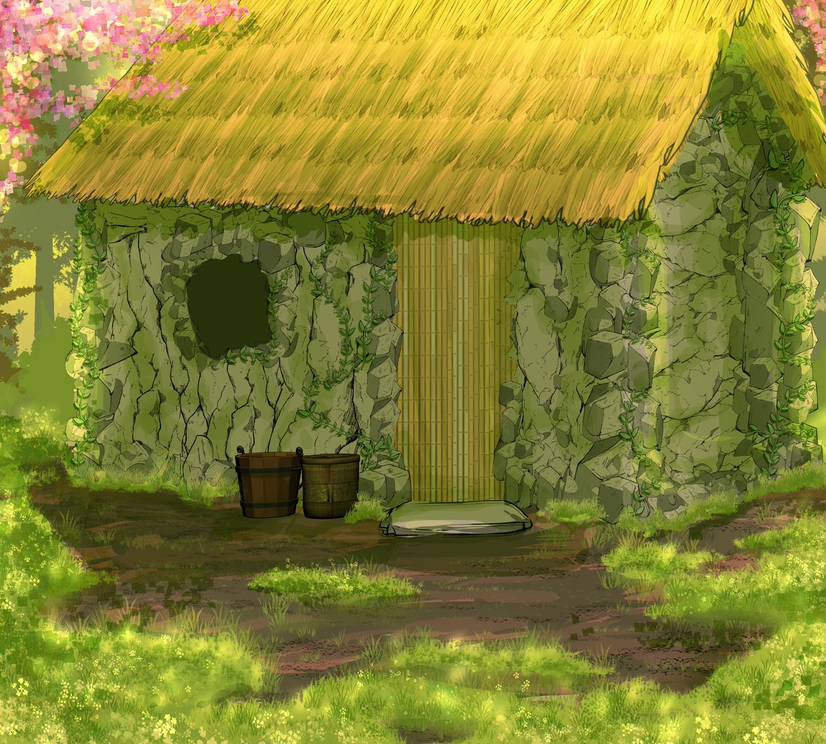 meliponeon's tweet photo. So while we wait for the next comic part, I would like to share the full shot of FoxXian's hut/den. It has been his cozy home for a little while now! LWJ's den is just a cave behind a waterfall, not cozy at all hahaha. #foxxian #dragonji #mdzsfancomic https://t.co/Fnppge9nTE