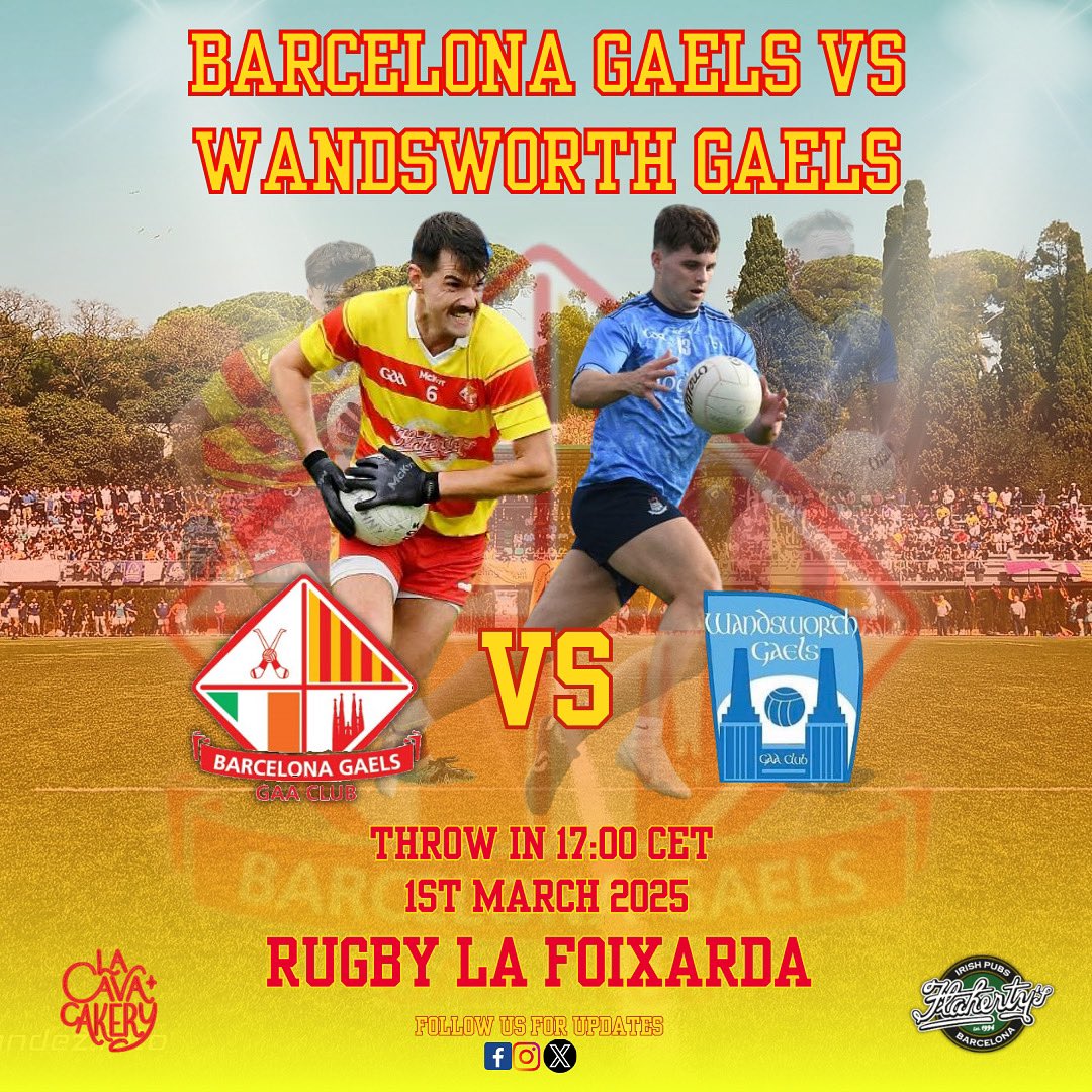 barcelonagaels's tweet image. ⚡️Clash of Gaels ⚡️

Best of luck to the Barcelona Gaels as they take on Wandsworth Gaels this Saturday in La Foixarda! 💪

🗓️ Saturday
📍 La Foixarda
🕔 5:00 PM CET