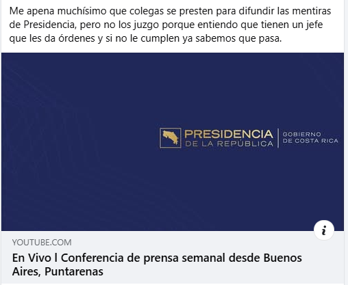PRESIDENCIA MIENTE E INTENTA EXPONERME