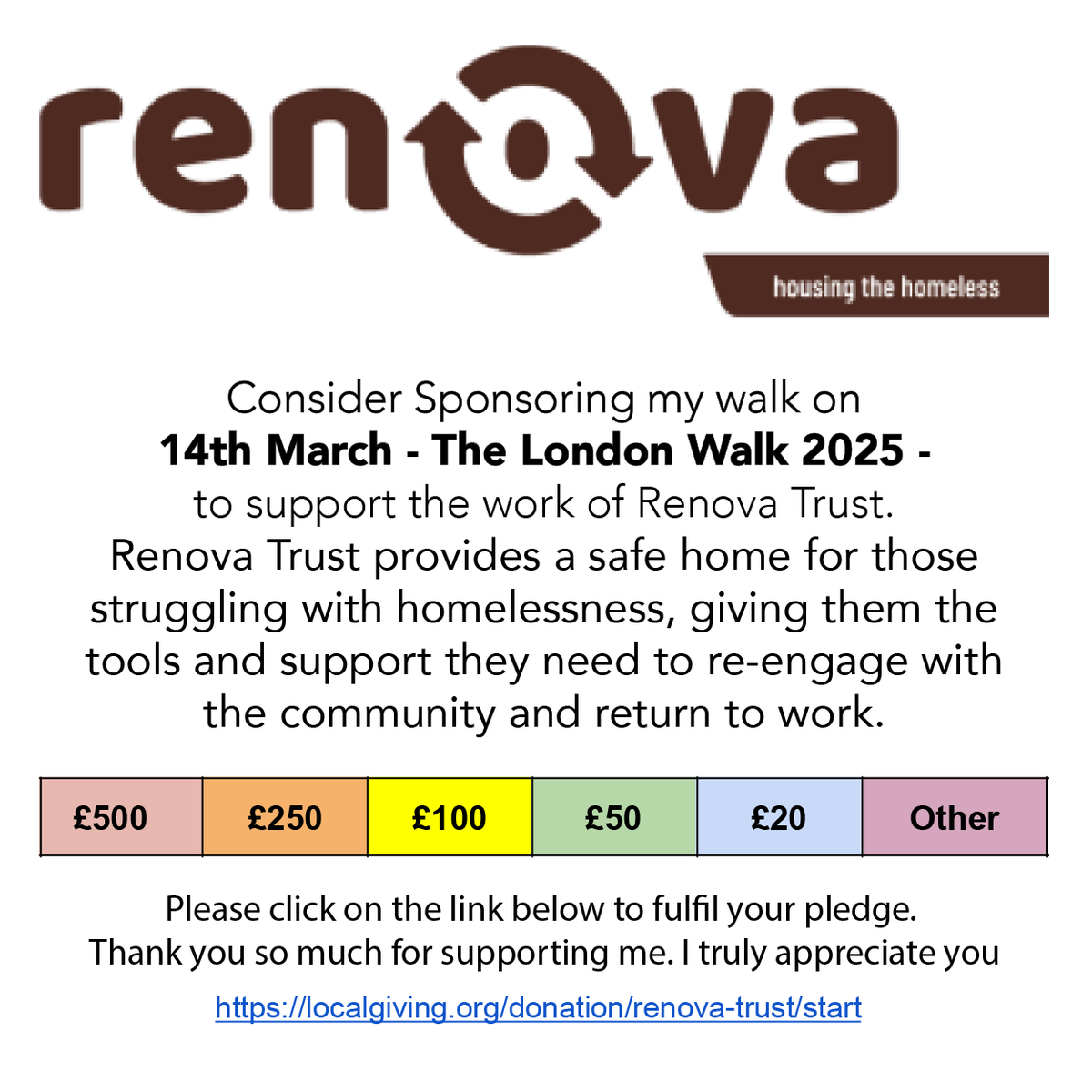 #Promoting a Charity Fundraiser
A Blue sister is raising money to support Renova Trust, for those struggling with homelessness.  renova.org.uk. Donate here localgiving.org/donation/renov…. #bluesisters #qcogauk #homeless #fundraiser #walk
