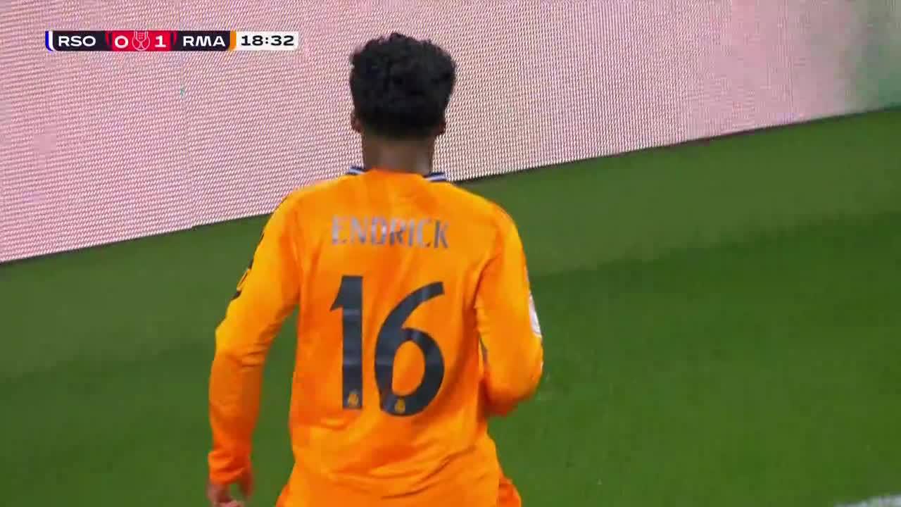 ENDRICK OPENS THE SCORING FOR REAL MADRID IN THE COPA DEL REY SEMIFINAL!WHAT AN ASSIST BY JUDE BELLINGHAM 🔥