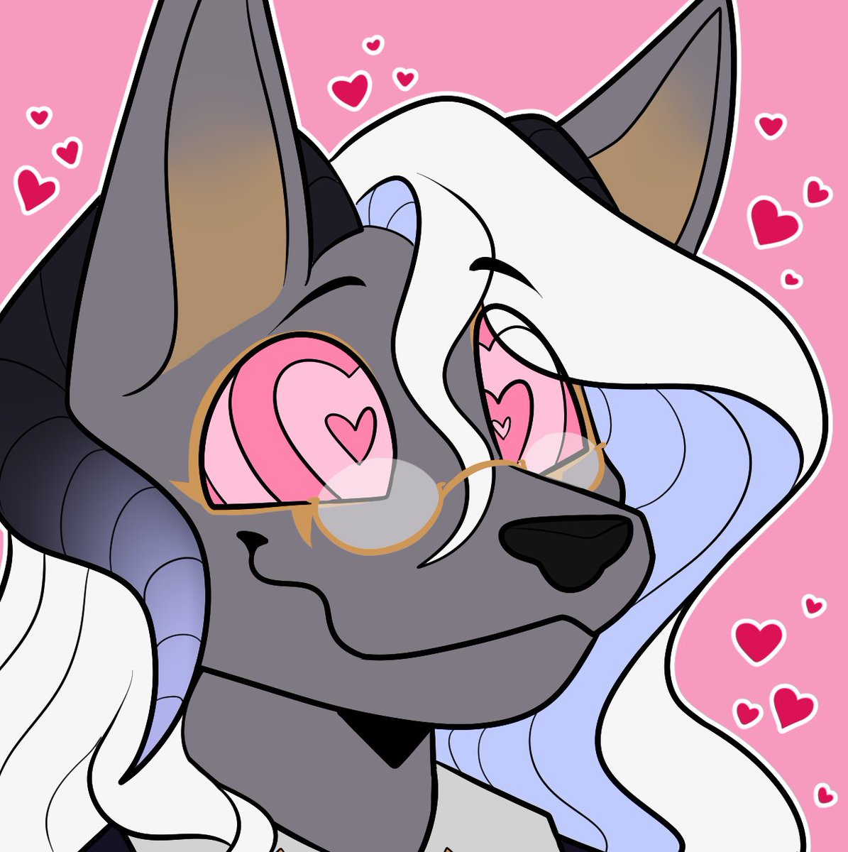 Look at the right moment and catch him off guard, and you may get a glimpse of how much your butler adores you....

Lovely YCH from the stunning and talented <a href="/popcocks/">@popcocks.bsky.social</a> Getting this was a dream and I'm happy to join in the brainrot (〃´ω`〃)

#OC #ych #furryart