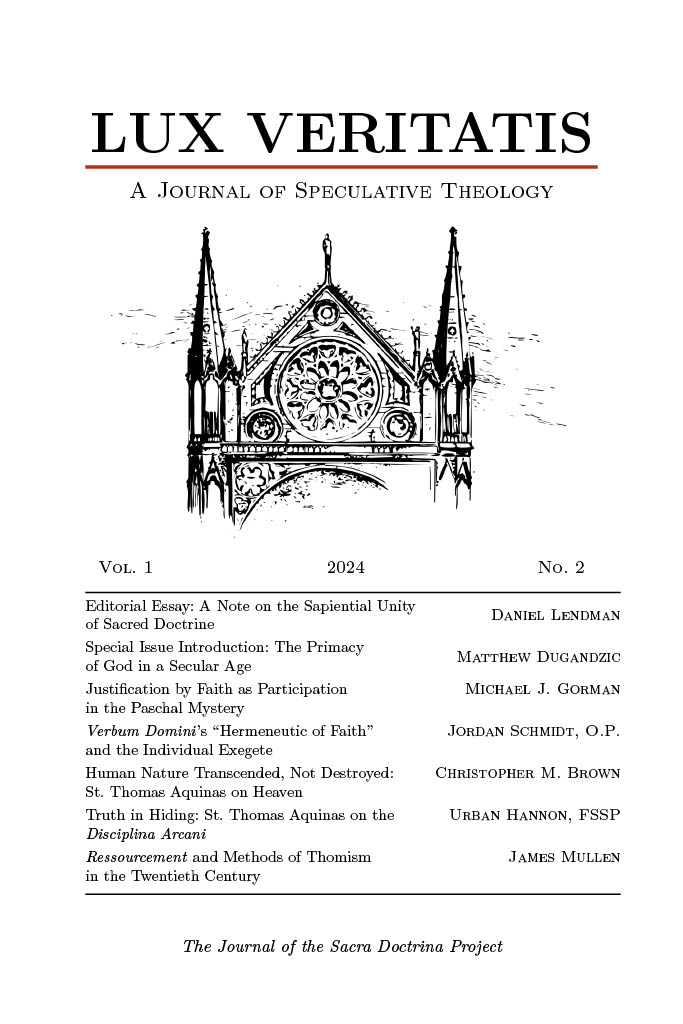 Lux Veritatis, the official journal of The Sacra Doctrina Project, has just released its second issue! 

Digital downloads of the issue are available for free below. Physical copies of the journal can also be purchased. 
luxveritatisjournal.com