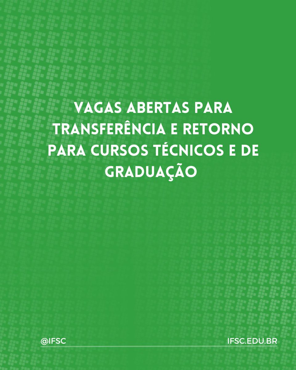 Estão abertas até 16 de março as inscrições para transferência e retorno para cursos técnicos e para Engenharia Elétrica bit.ly/trasferenciaIt…