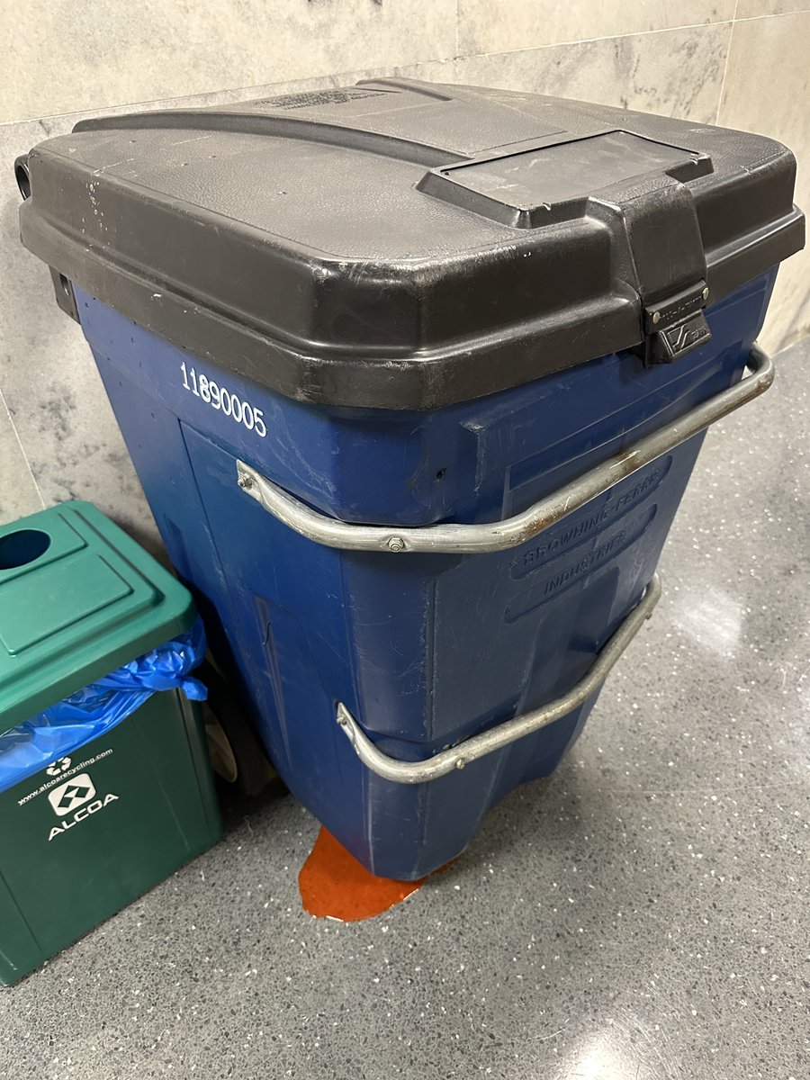 Suspicious red liquid leaking out of recycling bin in legislative office building. Can I get a roll call of all 236 lawmakers? #gapol
