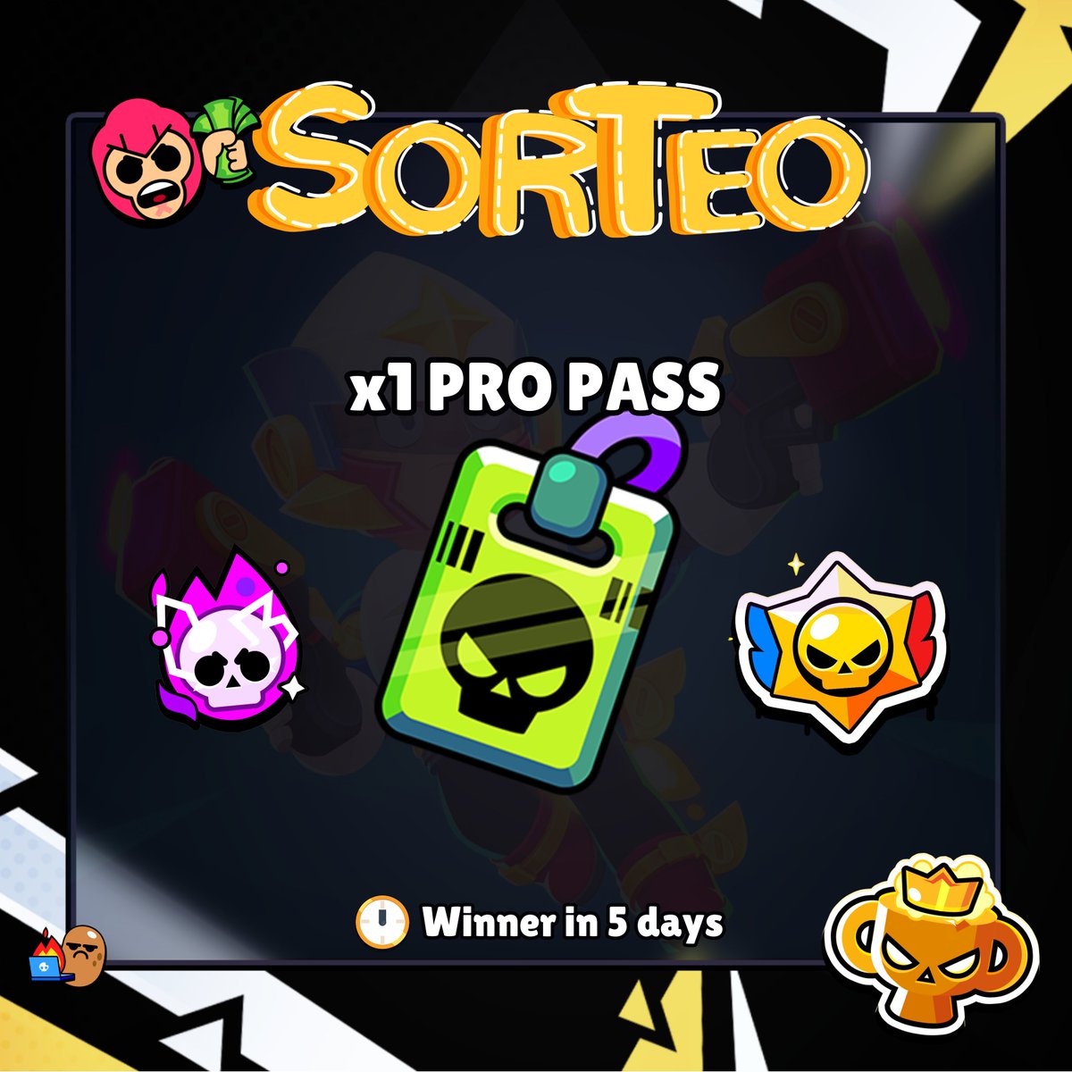Community Games (@bscomunidad__) on Twitter photo 🎁 SORTEAZO x1 PRO PASS 🎁
🍀REQUISITOS:
⭐️ Dar RT
⭐️ Seguir a @PTorres185156
⭐️ Seguir a <a href="/BScomunidad__/">Community Games</a>
💬 Comenta un emoji
Ganador en 5 días.
#BrawlStars #BrawlTalk 🎁 SORTEAZO x1 PRO PASS 🎁
🍀REQUISITOS:
⭐️ Dar RT
⭐️ Seguir a @PTorres185156
⭐️ Seguir a <a href="/BScomunidad__/">Community Games</a>
💬 Comenta un emoji
Ganador en 5 días.
#BrawlStars #BrawlTalk