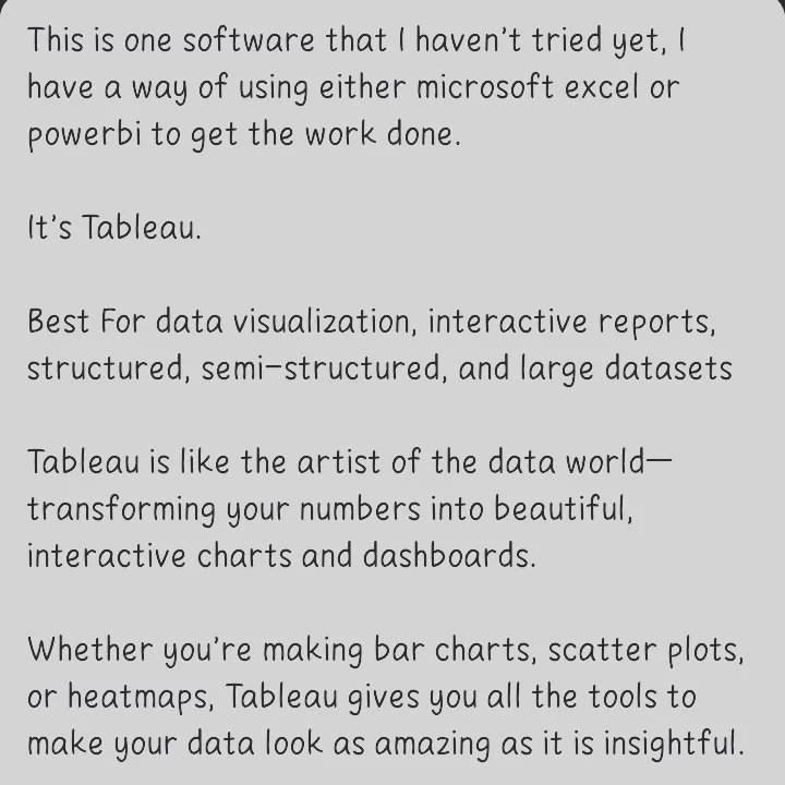 Favoured_Simdi's tweet image. #tableau
#dataanalysistools
#DataAnalytics