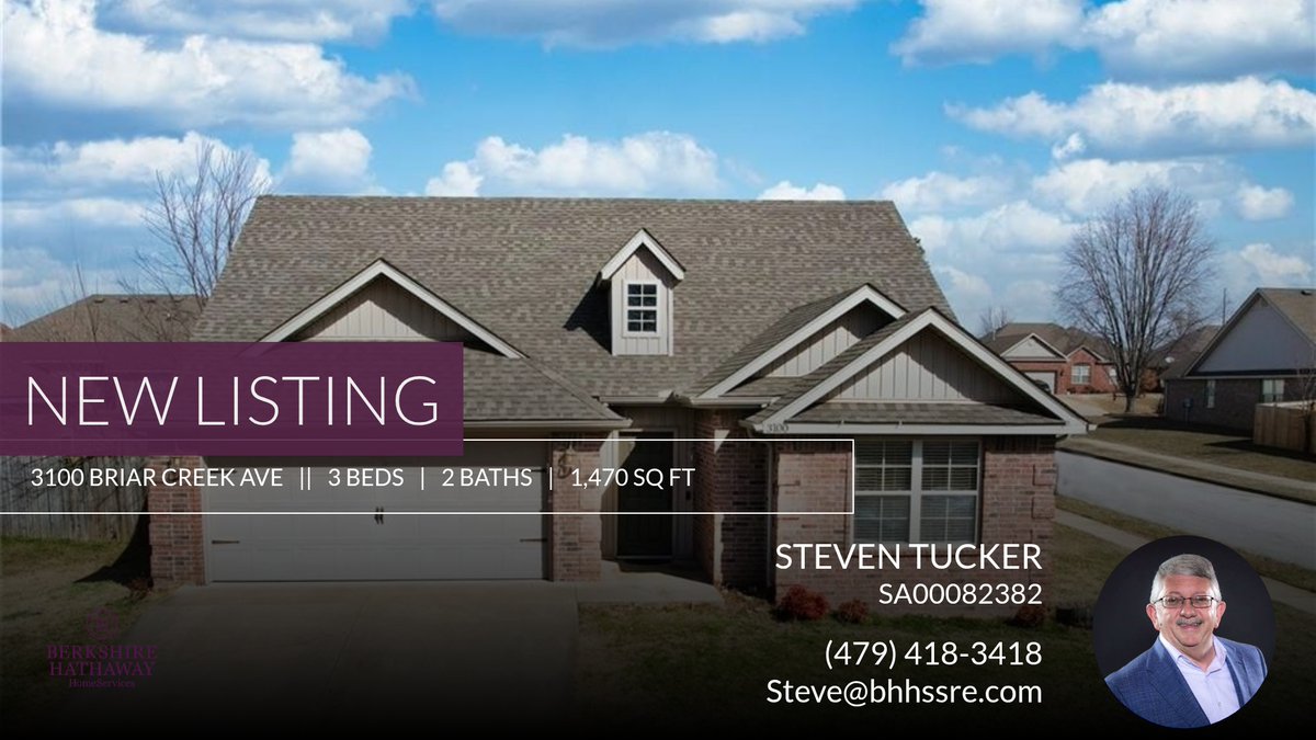 RealtorTucker's tweet photo. Take a look at my new listing that just hit the market. Reach out here or at (479) 418-3418 for more information! This is listed through my broker at Berkshire Hathaway HomeServices RE.

#BentonvilleArkansas #NorthwestArkansas... https://t.co/APAnfrxdxa https://t.co/DKLwL6VtMU
