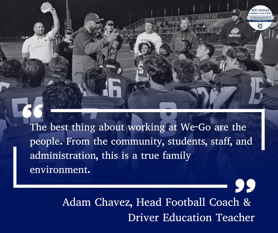 Julie Swartzloff, pHCLE (@wego94hr) on Twitter photo 🌟 Meet Adam Chavez, Driver Ed Teacher & Head Football Coach who shapes young minds both in and out of the classroom. 🏈🚗 Adam shares, "This is a true family environment."
Find coaching and teaching opportunities <a href="/CHSD94/">Community HS Dist 94</a>: d94.org/administration…
#CommunityIsEverything 🌟 Meet Adam Chavez, Driver Ed Teacher & Head Football Coach who shapes young minds both in and out of the classroom. 🏈🚗 Adam shares, "This is a true family environment."
Find coaching and teaching opportunities <a href="/CHSD94/">Community HS Dist 94</a>: d94.org/administration…
#CommunityIsEverything