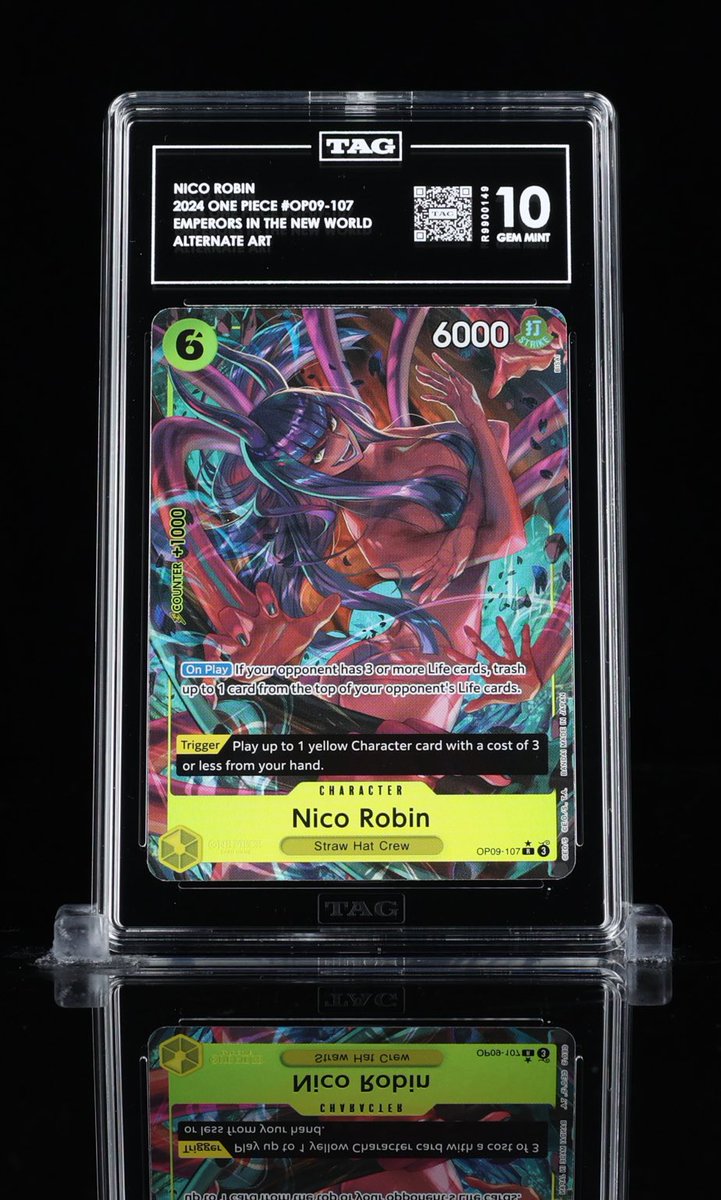 OGDuckDaddy's tweet image. Just got grades in from @TAGgrading for some One Piece! 🏴‍☠️

#TAG10
#OnePieceTCG #OPTCG
#NicoRobin #MonkeyDLuffy