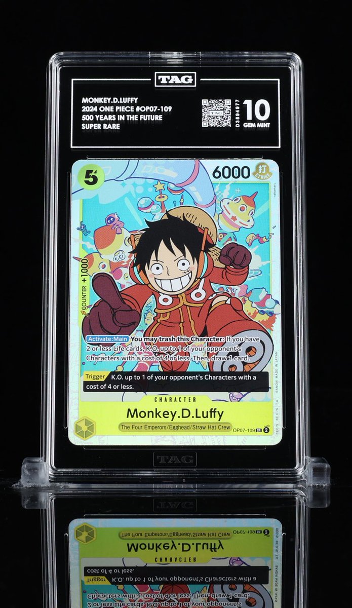 OGDuckDaddy's tweet image. Just got grades in from @TAGgrading for some One Piece! 🏴‍☠️

#TAG10
#OnePieceTCG #OPTCG
#NicoRobin #MonkeyDLuffy