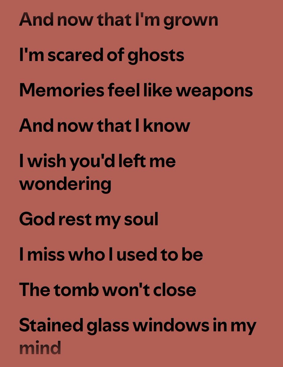 I can never thank Taylor enough for giving me the words that encapsulate PTSD better than any song I have ever heard
