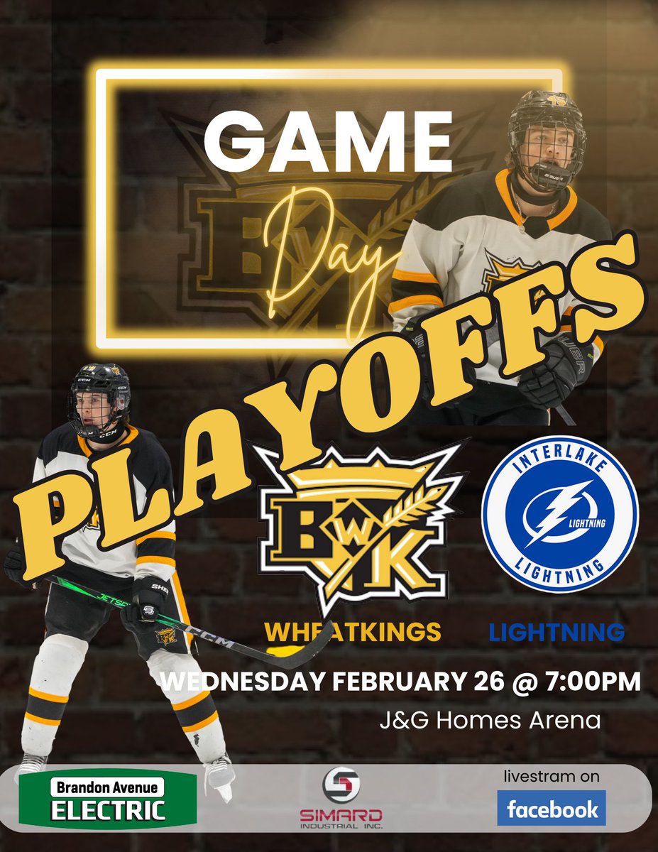 It all starts tonight, 7:00pm at J&amp;G Homes arena.  Playoff hockey just hits different, come early and grab a drink at <a href="/Joebeeverz/">Joe Beeverz</a> rinkside