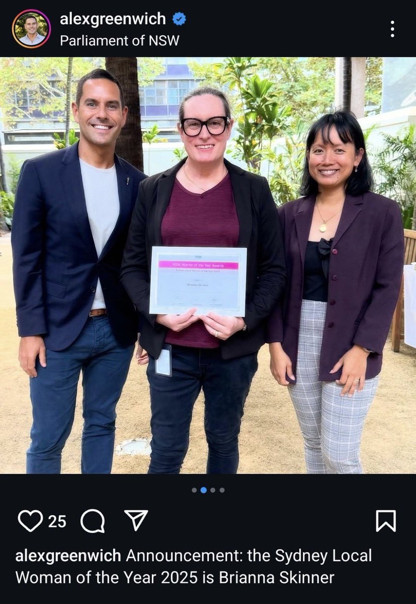 Katherine_deves's tweet photo. 🇦🇺 Sydney appears to have run out of women
Brianna Skinner, retail worker, chilli eater & volunteer for Independent MP Alex Greenwich, wins Local Woman of the Year Award https://t.co/M9MN1KjZXA
