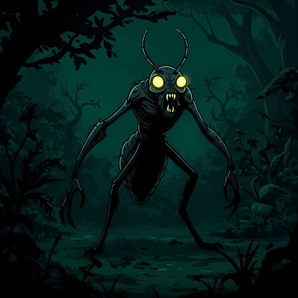 RiklawDesigns's tweet photo. Just birthed this terrifying insectoid dude from the depths of my imagination. He's got a bad attitude and a serious aversion to bug spray. 

What's your take? Repost if you wouldn't want to meet him in a dark forest! 

Link: https://t.co/u0IsaZH88B

#CreatureArt #DarkFantasy https://t.co/He8gRUnGoJ