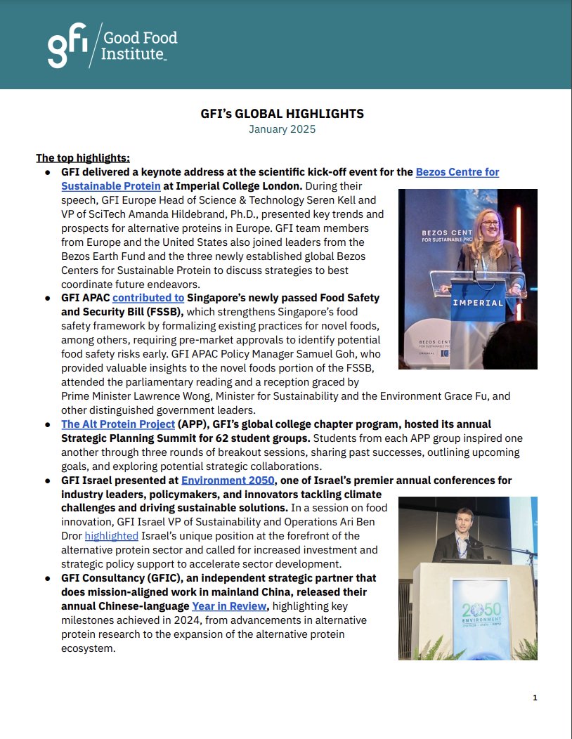 Bruce Friedrich 🔸 (@brucegfriedrich) on Twitter photo 🚀 Big month for <a href="/GoodFoodInst/">The Good Food Institute</a> + alt proteins!
🔹 Keynoted the Bezos Centre launch at <a href="/imperialcollege/">Imperial College London</a>;
🔹 Helped shape 🇸🇬 Singapore’s food safety bill;
🔹 Hosted our annual Alt Protein Project (GFI's university chapter program) summit;
🔹 Presented on alt proteins as a top 🚀 Big month for <a href="/GoodFoodInst/">The Good Food Institute</a> + alt proteins!
🔹 Keynoted the Bezos Centre launch at <a href="/imperialcollege/">Imperial College London</a>;
🔹 Helped shape 🇸🇬 Singapore’s food safety bill;
🔹 Hosted our annual Alt Protein Project (GFI's university chapter program) summit;
🔹 Presented on alt proteins as a top