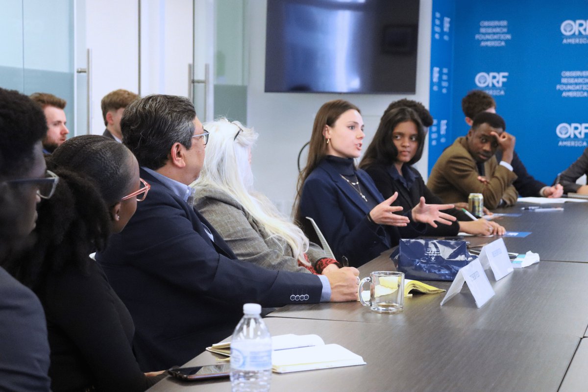 ORFAmerica's tweet image. Great to host such an engaged group of students from @LibertyU today to discuss all things India. 

Thanks for stopping by @ORFAmerica!