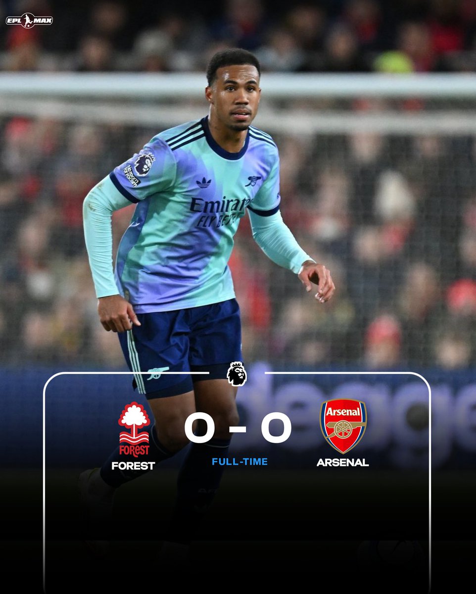 Eplmax's tweet image. FT: Nottingham Forest 0-0 Arsenal: Gunners facing 13-point gap after goalless draw

#NFOARS