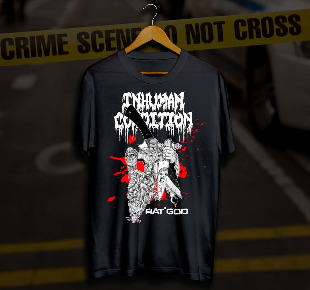 BandInhuman's tweet image. New merch, rats! Head to our shop for the “Rat Stabber” and “Plague Rat” t-shirt designs- the perfect vermin for your collection.

Find them here 👉 king-dark.com/collections/in…

#InhumanCondition