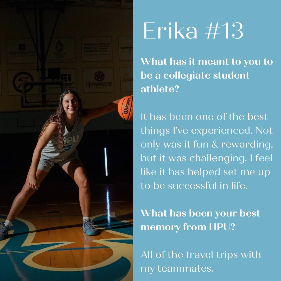 HPUSHARKSWBB's tweet image. Tomorrow is Senior Night for the Sharks! Join us in celebrating our senior class and learn about their journey. Thank you to all our seniors for their hard work and commitment to both the sport and HPU!
Introducing #13 Erika Glenn from Ilwaco, Washington!
#goSharks🦈