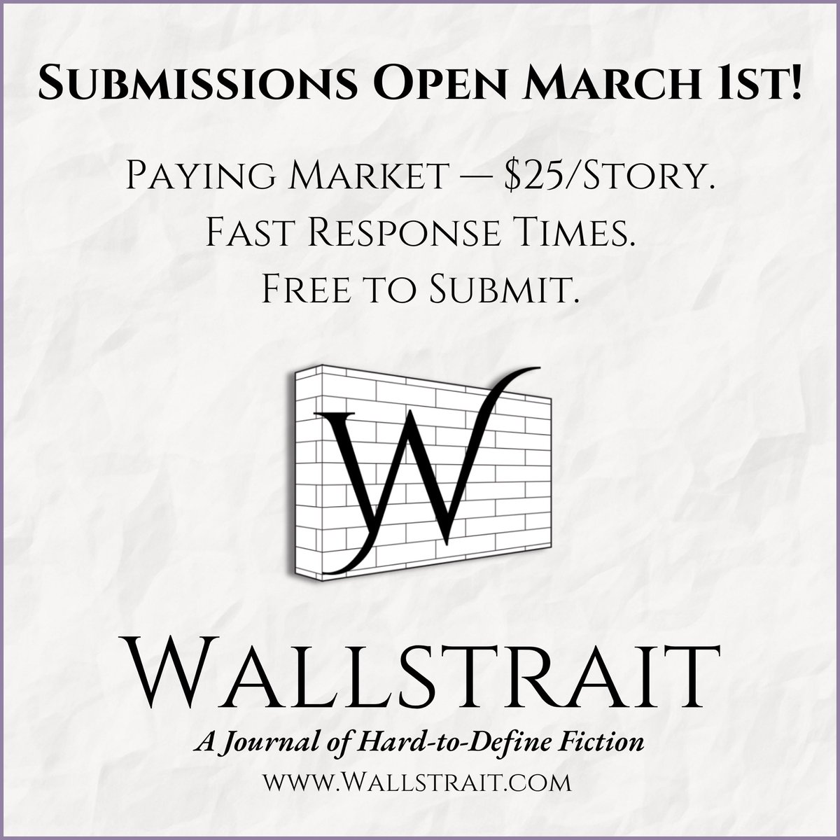 Hey. 

We’re opening for submissions soon.

#WritingCommunity
