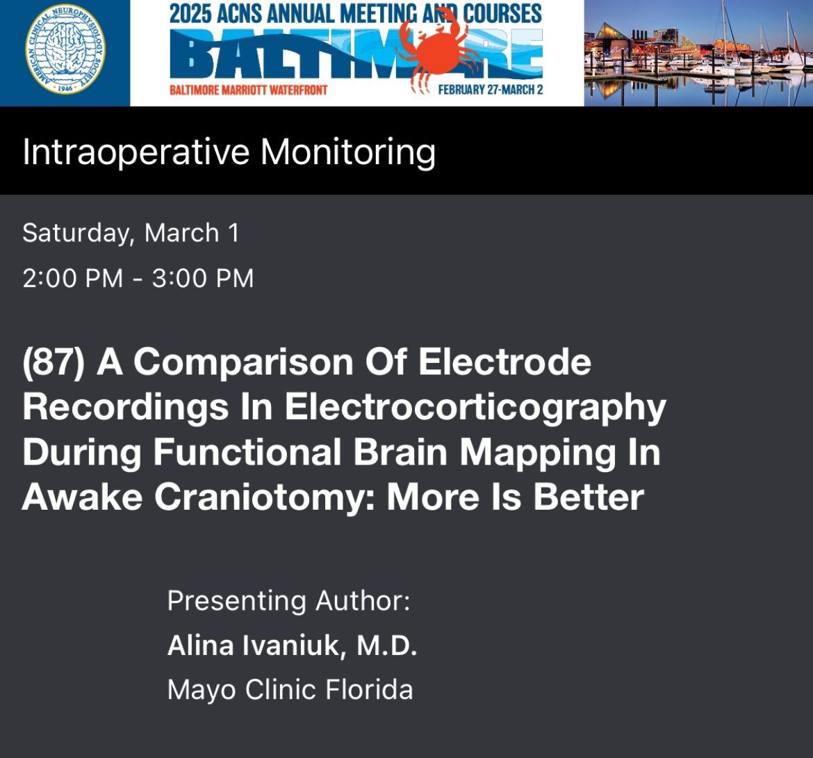Alina Ivaniuk 🇺🇦 (@alinaivaniuk) on Twitter photo Heading out to #ACNS2025! Bringing to Baltimore:
✅ Exciting research on novel grid design for ECoG
✅ Sunny Florida mood
✅ Warm thoughts & discussions
Excited for a stretch of excellent learning & networking!
👍Stop by our poster 87 on Saturday!
<a href="/ACNS_org/">ACNS</a> <a href="/bensalem_owen/">Meriem Bensalem-Owen, MD, FAES, FANA, FACNS</a> Heading out to #ACNS2025! Bringing to Baltimore:
✅ Exciting research on novel grid design for ECoG
✅ Sunny Florida mood
✅ Warm thoughts & discussions
Excited for a stretch of excellent learning & networking!
👍Stop by our poster 87 on Saturday!
<a href="/ACNS_org/">ACNS</a> <a href="/bensalem_owen/">Meriem Bensalem-Owen, MD, FAES, FANA, FACNS</a>