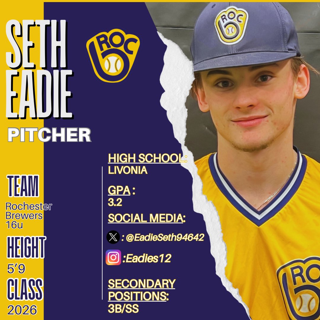 Seth from <a href="/DawgsBaseball13/">Livonia Baseball</a> has a power arm that can locate all of his pitches when needed. Class of 2026. Cannot wait what the summer brings for this future ace. <a href="/EadieSeth94642/">Seth Eadie</a>
