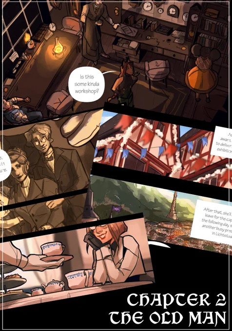Night falls on Teznor, and taverns buzz with life, attracting mercenaries in search of a job and quick money. Some hunt animals, some chop wood, and some steal from the Empire's first engineer. Sometimes, the job finds you.

Chapter Two of my comic is up!

https://t.co/MIEHxD8xyZ 