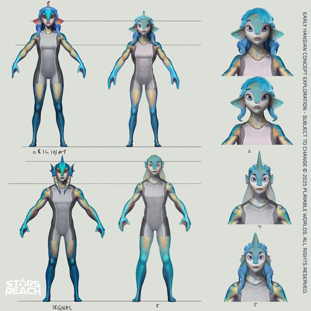 1st Stretch Goal UNLOCKED: Welcome HANSIANS! 

We hit $350K fast! This species is unlocked. Water-adapted humans have iridescent skin, gills, webbed fingers and toes
Next, customization for crafted items! More funding adds new ways to personalize gear
Let's get the next goal!