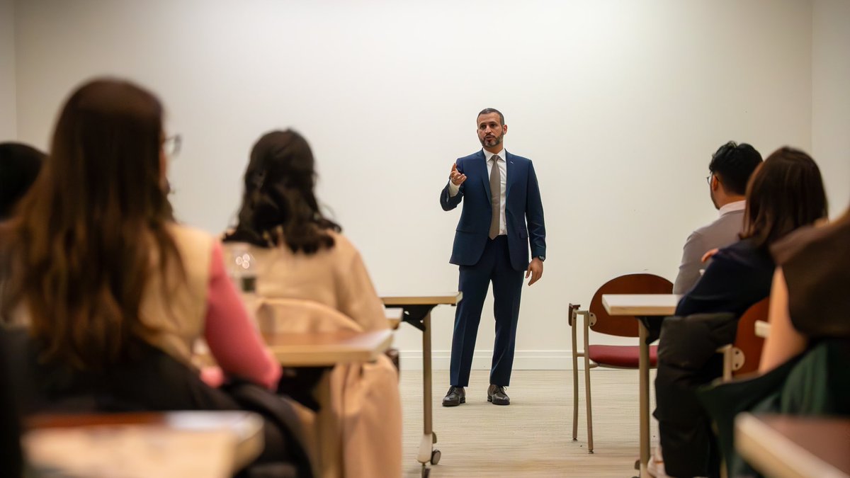 QatarEmbassy_US's tweet photo. Today, students from the ‘Bridging Two Capitals’ course at @Georgetown visited the Embassy to learn about Qatar’s diplomatic mission in the U.S. and the educational collaboration between Qatar and the U.S. https://t.co/UkNJKO3auV