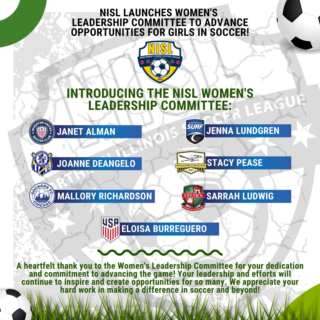 Shoutout to the NISL Women's Leadership Committee who held their kickoff meeting this week!
We are excited for this group to help improve the NISL for all female players, coaches and refs.