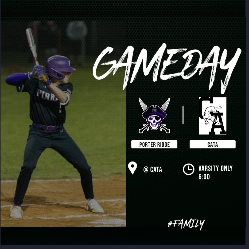 Porter Ridge Baseball (@prpiratesbsb) on Twitter photo 🏴☠️🏴☠️GAME DAY!!!🏴☠️🏴☠️
🆚 Central Academy
📍 <a href="/CATAMonroeNC/">Central Academy of Technology & Arts</a>
⏰ 6:00 Varsity Only
⚾️ Non-Conference (1-0)
🎟️ GoFan 📱 🏴☠️🏴☠️GAME DAY!!!🏴☠️🏴☠️
🆚 Central Academy
📍 <a href="/CATAMonroeNC/">Central Academy of Technology & Arts</a>
⏰ 6:00 Varsity Only
⚾️ Non-Conference (1-0)
🎟️ GoFan 📱