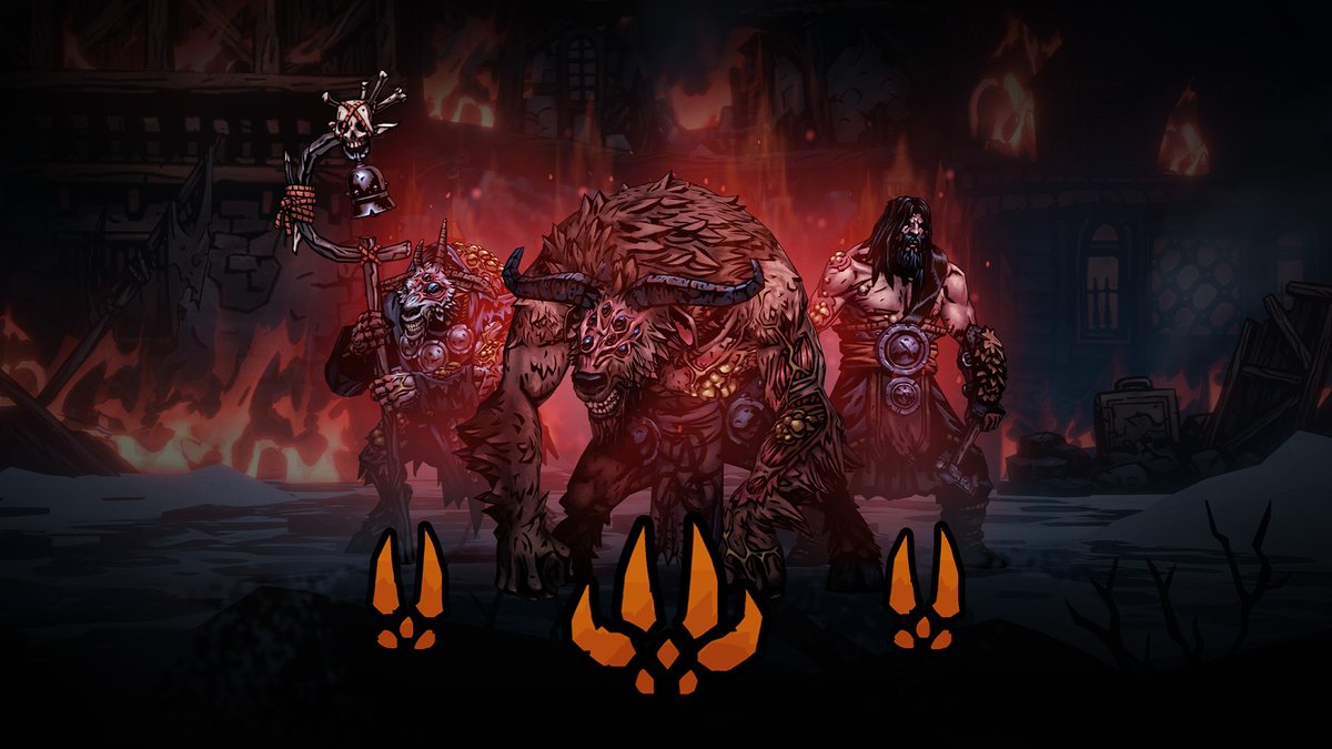“The enemy looks to test our mettle…”

The Beastmen faction generates a unique token called Enrage that can quickly turn the tide of battle.

Beastmen have many ways to gain Enrage, so keep an eye on their token count.

#darkestdungeon2