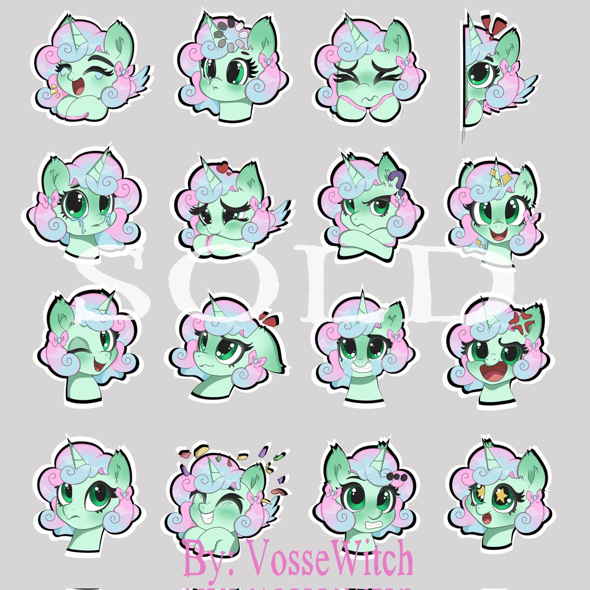 VosseWitch's tweet photo. Delighted with these stickers ^^ What beautiful hair 😍. Thank you for trusting me @Snowflowerpony https://t.co/KcXo2sjzlp