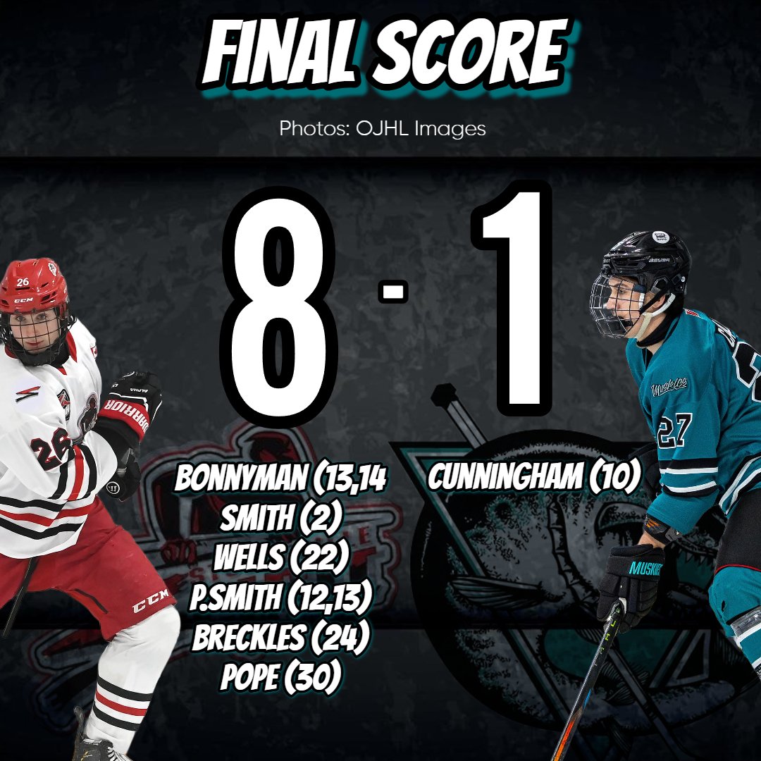 Onto the next one.

Final game of the season goes this Friday at home against Markham.