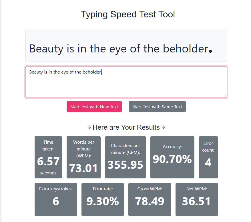 UberWebTools's tweet photo. Want to test your typing speed quickly?  Try our 1 phraser Speed test tool here.

https://t.co/bOoTlTL2L7 https://t.co/Fq33Gjad5S