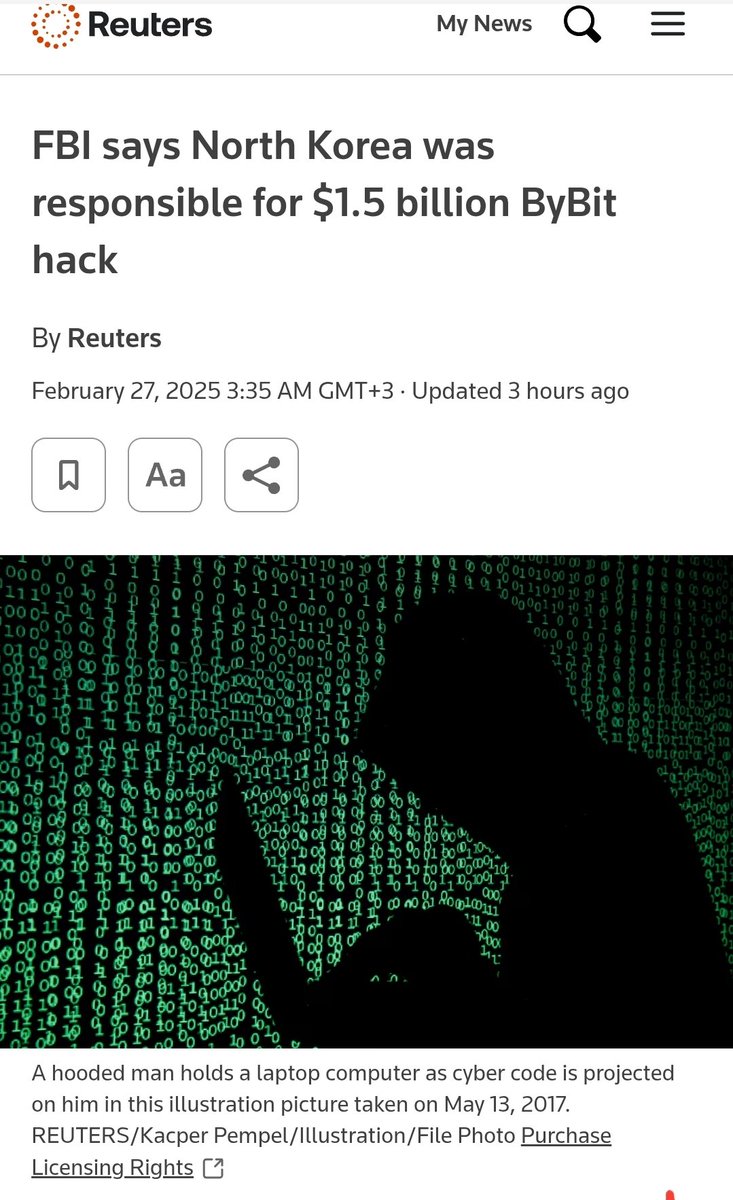 BREAKING: FBI confirms North Korea is behind the $1.5 billion Bybit crypto hack. #Bitcoin #Survivor2025 #GrandeFratello #cryptocurrency