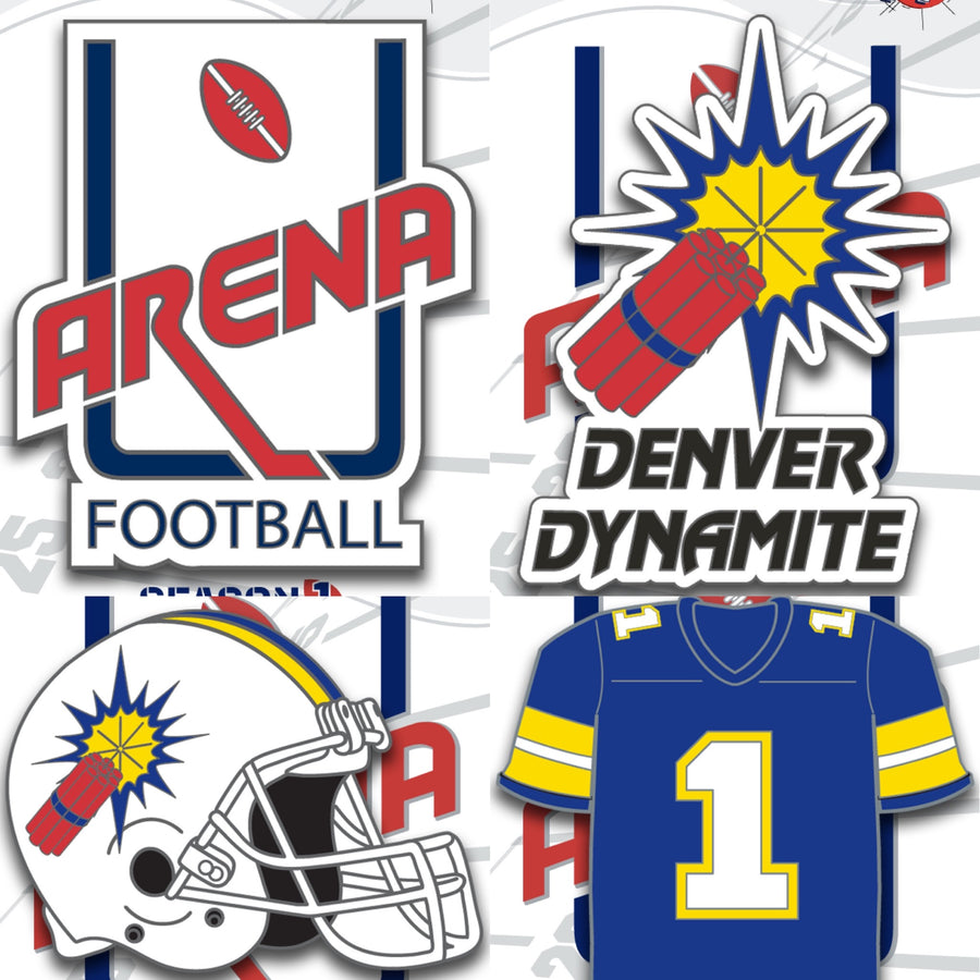 ArenaFan's tweet photo. New arena football collectables are now available from @PinForce_.
First 1987 season set is the #DenverDynamite with the Original AFL logo.
Pittsburgh will follow in April, Chicago in May and Washington in June. Followed by the 1988 season.
https://t.co/L6AeFhtnrQ https://t.co/gYHzBdw3AU