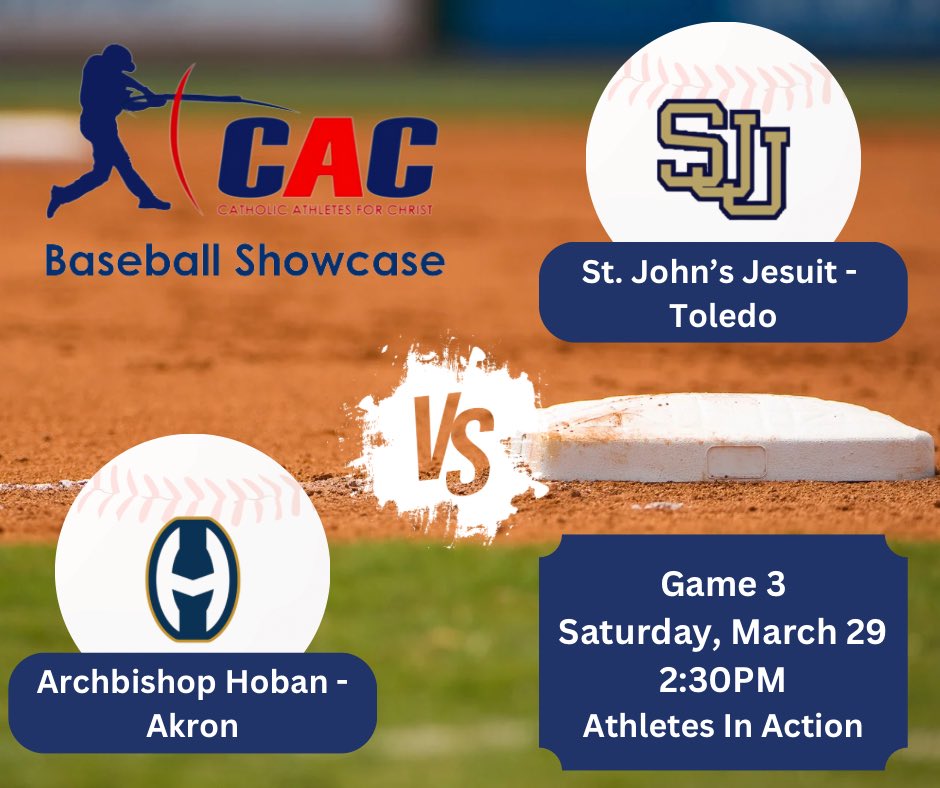 Catholic Athletes for Christ Baseball Showcase (@cacbbshowcase) on Twitter photo Game 3 of The Showcase will feature two repeat teams from 2024! We are very excited to welcome back <a href="/RealTitanBall/">St. John's Jesuit Baseball</a> and <a href="/HobanBaseball/">Archbishop Hoban Baseball โ๏ธ</a> Game 3 of The Showcase will feature two repeat teams from 2024! We are very excited to welcome back <a href="/RealTitanBall/">St. John's Jesuit Baseball</a> and <a href="/HobanBaseball/">Archbishop Hoban Baseball โ๏ธ</a>