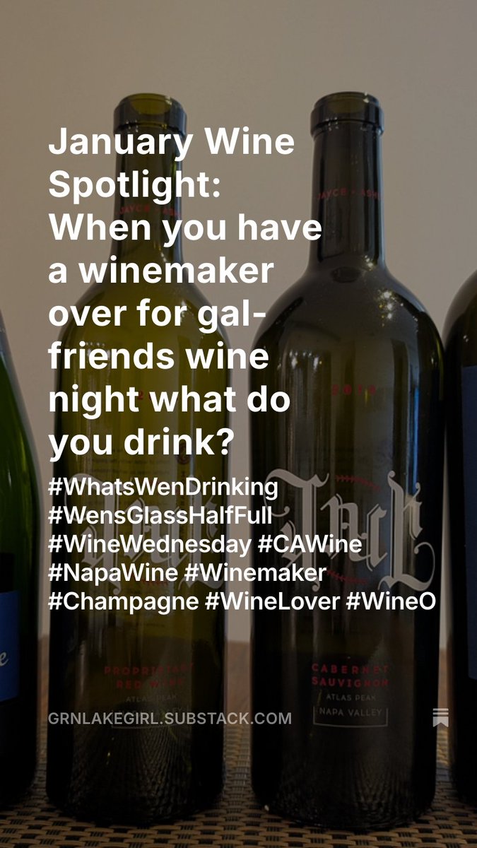 Wen (@grnlakegirl) on Twitter photo Dry January? Not in my house. Check out how my friends & I celebrated 2025 with a delicious girls night.
#WhatsWenDrinking January Wine Spotlight out now! Featuring <a href="/JackWinery/">Jack Winery</a>
👉🏼grnlakegirl.substack.com/p/january-wine…
.
.
.
#WensGlassHalfFull #WineLover #WineWednesday #CAWine #champagne #WineO Dry January? Not in my house. Check out how my friends & I celebrated 2025 with a delicious girls night.
#WhatsWenDrinking January Wine Spotlight out now! Featuring <a href="/JackWinery/">Jack Winery</a>
👉🏼grnlakegirl.substack.com/p/january-wine…
.
.
.
#WensGlassHalfFull #WineLover #WineWednesday #CAWine #champagne #WineO