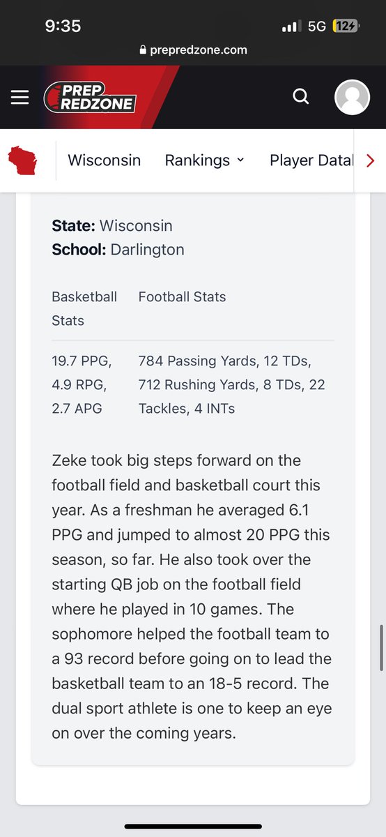 Thankful for the write up by <a href="/PrepRedzoneWI/">Prep Redzone Wisconsin</a>. <a href="/MJ_NFLDraft/">Mark Johnson</a> <a href="/B19Kamrath/">Benji Kamrath</a>