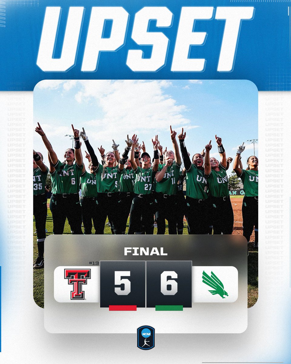 NCAA Softball (@ncaasoftball) on Twitter photo HAVE A DAY, <a href="/MeanGreenSB/">UNT Softball</a> ๐
<a href="/MeanGreenSB/">UNT Softball</a> upsets No. 13 Texas Tech with a walk-off grand slam, 6-5!
#NCAASoftball HAVE A DAY, <a href="/MeanGreenSB/">UNT Softball</a> ๐
<a href="/MeanGreenSB/">UNT Softball</a> upsets No. 13 Texas Tech with a walk-off grand slam, 6-5!
#NCAASoftball