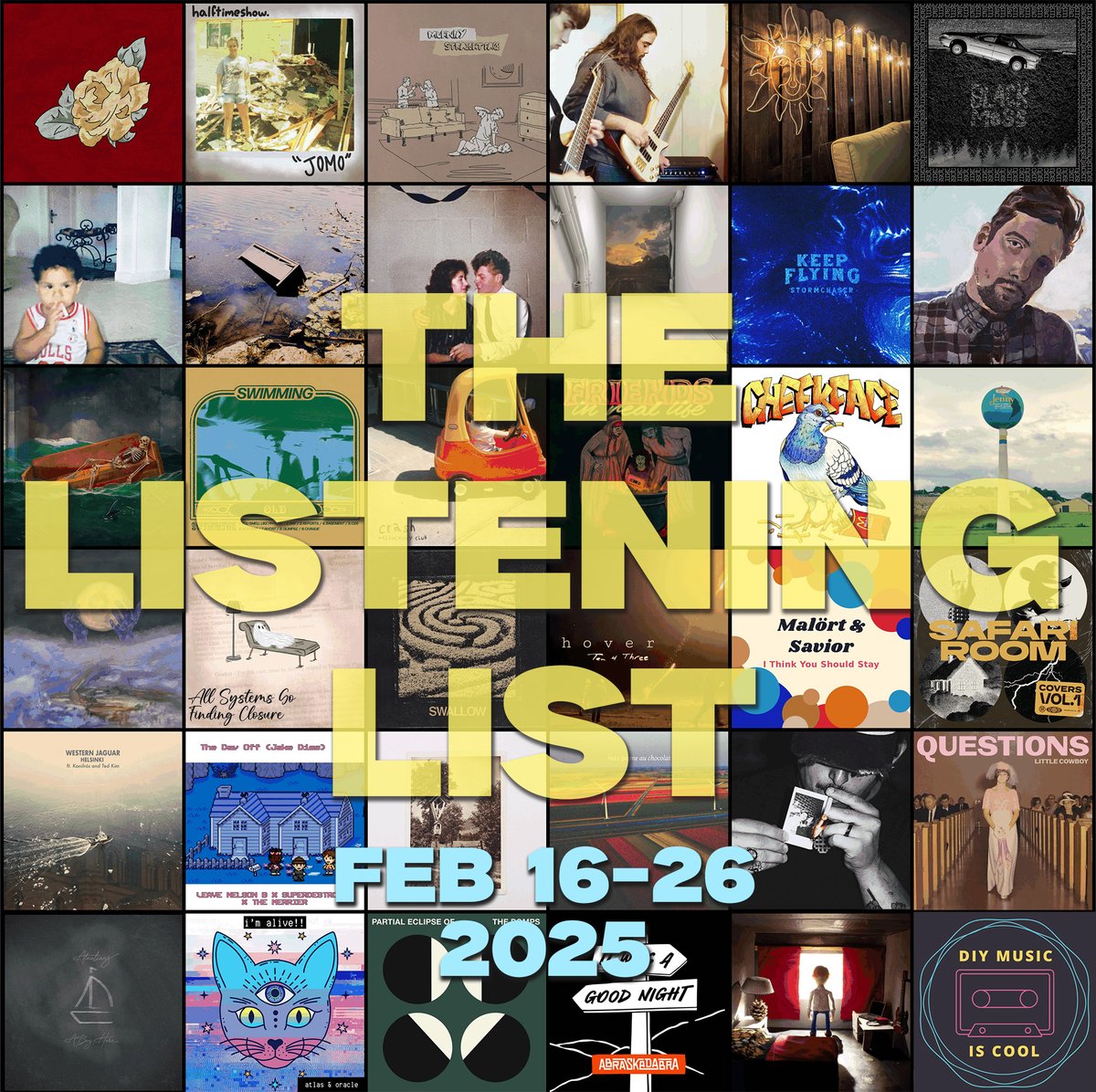 ⟡˙⋆ IT’S LISTENING LIST WEDNESDAY ⋆˙⟡
If you've ever thought, “I wish I had 110 new, incredible songs to listen to right now”…buddy, today is your lucky day. 10 days of releases. 6 1/2 hours of curated bangers. 

Your next favorite artist is waiting. 

✦links below✦