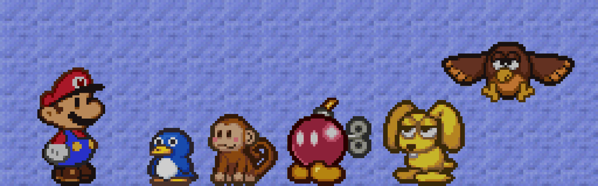 Paper Mario and his SM64 pals