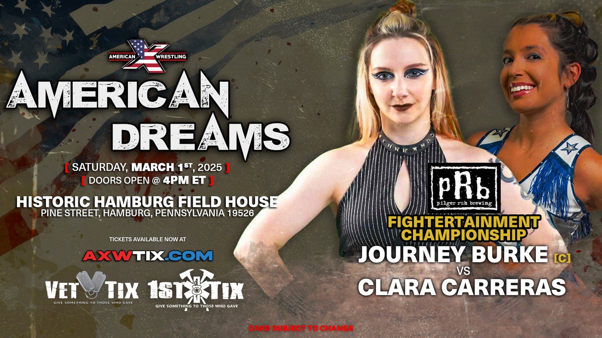American Xcellence Wrestling | AXW (@official_axw) on Twitter photo 🇺🇸 CLARA CARRERAS IS SPONSORED! 🇺🇸
<a href="/Official_AXW/">American Xcellence Wrestling | AXW</a> would like to send a HUGE THANK YOU to Schitz -n- Giggles for sponsoring La Chica <a href="/Clara_Carreras_/">La Chica</a> for <a href="/Official_AXW/">American Xcellence Wrestling | AXW</a> Presents AMERICAN DREAMS! **THIS SATURDAY** March 1st, LIVE from the HISTORIC Hamburg Field House - Pine 🇺🇸 CLARA CARRERAS IS SPONSORED! 🇺🇸
<a href="/Official_AXW/">American Xcellence Wrestling | AXW</a> would like to send a HUGE THANK YOU to Schitz -n- Giggles for sponsoring La Chica <a href="/Clara_Carreras_/">La Chica</a> for <a href="/Official_AXW/">American Xcellence Wrestling | AXW</a> Presents AMERICAN DREAMS! **THIS SATURDAY** March 1st, LIVE from the HISTORIC Hamburg Field House - Pine